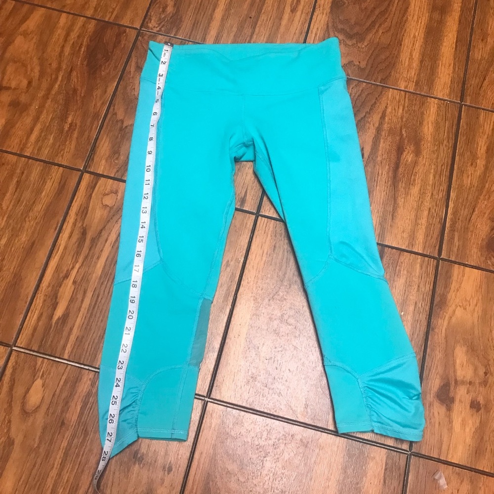 Alo yoga Cropped Workout-Leggings- Aqua Teal- Size None Good Condition - Picture 16 of 16